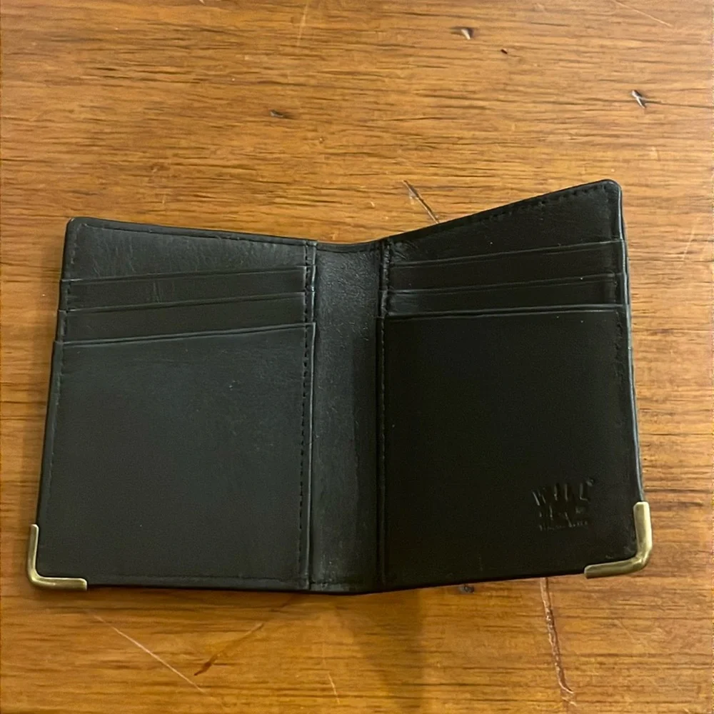 Will Leather Goods Bi Fold Wallet Card Case Black new